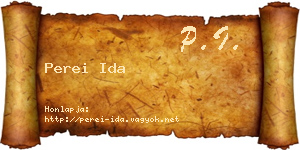 Perei Ida névjegykártya
